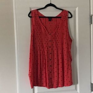 Coral and Black blouse